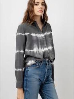James Perse Gray Button-Up Shirt